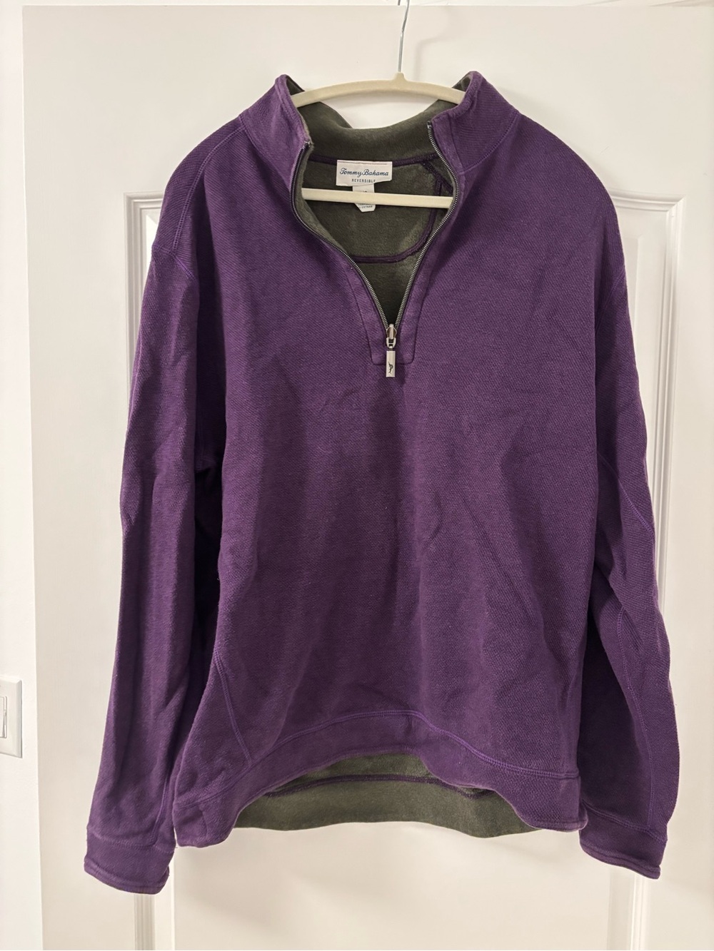 Tommy Bahama Purple Quarter-Zip Fleece Pullover